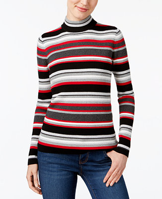 Karen Scott Petite Cotton Mock-Neck Sweater, Created for Macy's ...