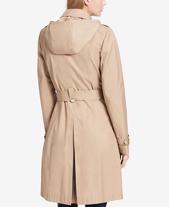 Calvin Klein Petite Double-Breasted Trench Coat - Macy's