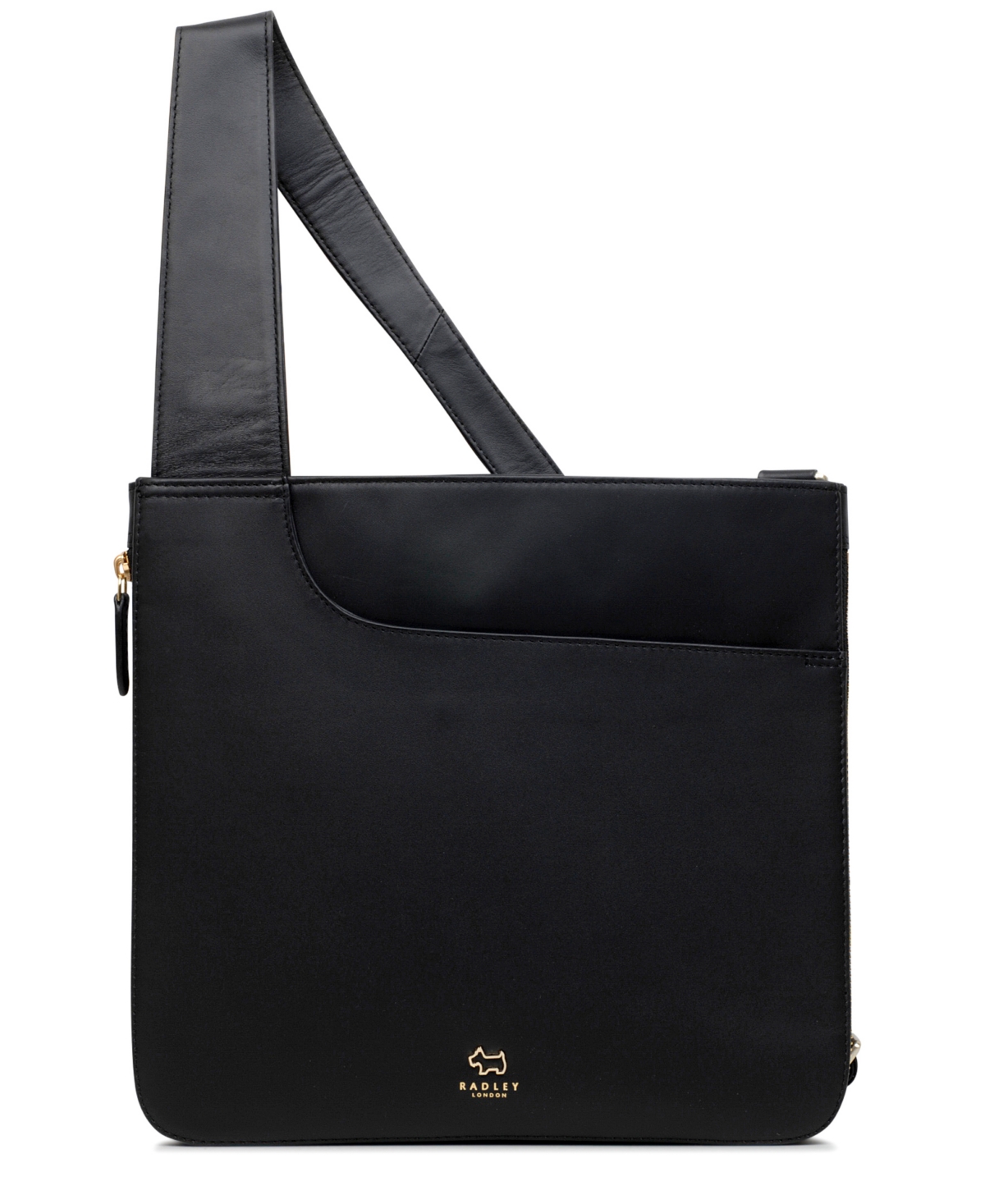 Shop Radley London Pocket Bag Zip-top Leather Crossbody In Black,gold