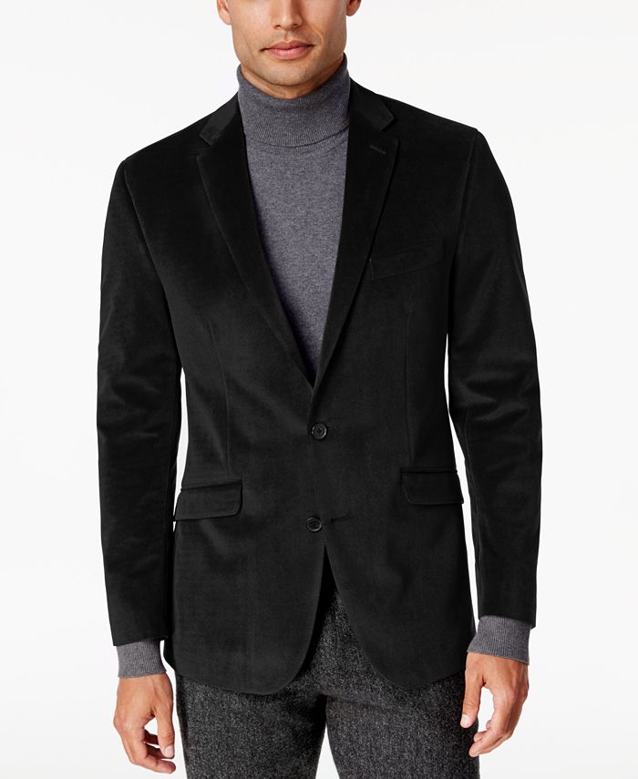 Kenneth Cole Reaction Men's Slim-Fit Micro-Grid Velvet Dinner Jacket ...