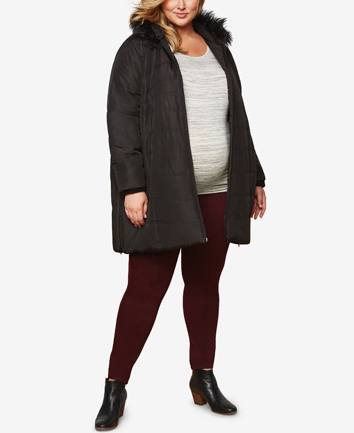 Motherhood Maternity Plus Size FauxFur Hooded Coat Macy's