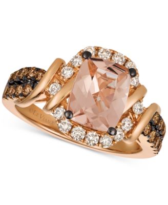 Le Vian - Peach Morganite™ (1-1/2 ct. t.w.) & Diamond (5/8 ct. t.w.) Ring in 14k Rose Gold