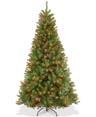 National Tree Company - 7.5' North Valley Spruce Hinged Tree With 550 Multicolor Lights