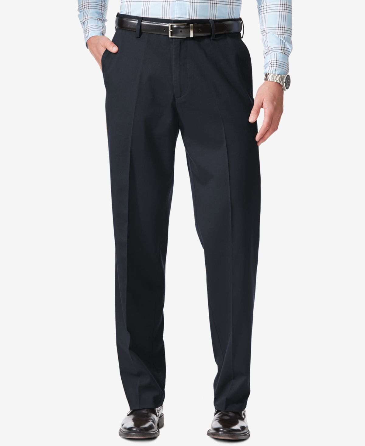 Men's Comfort Relaxed Fit Khaki Stretch Pants - Navy
