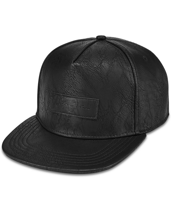 Sean John Men's Faux-Leather Flat-Brim Hat, Created for Macy's - Macy's
