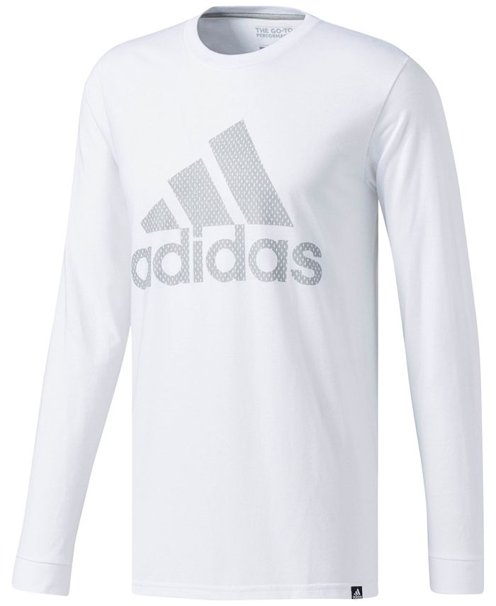 adidas Men's Mesh Logo Long-Sleeve T-Shirt - Macy's