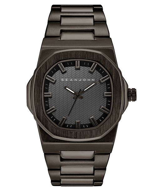 Sean John Men's Lisbon Gunmetal Bracelet Watch 42mm & Reviews Watches Jewelry & Watches Macy's