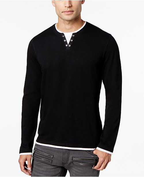 Inc International Concepts I N C Men S Layered Long Sleeve Shirt