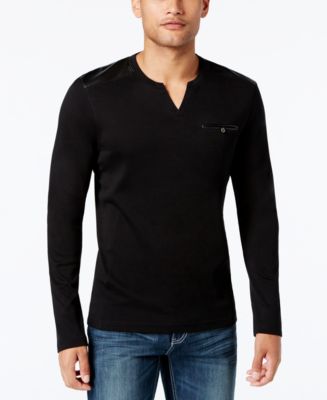 INC International Concepts I.N.C. Men's Collude Split-Neck Shirt ...