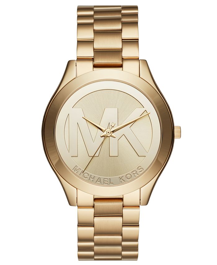 Michael Kors Unisex Slim Runway Gold-Tone Stainless Steel Bracelet Watch  40mm & Reviews - Macy's