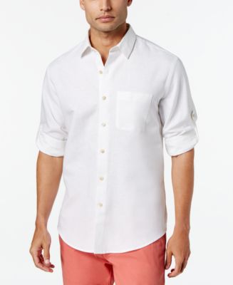 Tasso Elba Island Linen Roll Tab Shirt, Created for Macy's - Casual ...