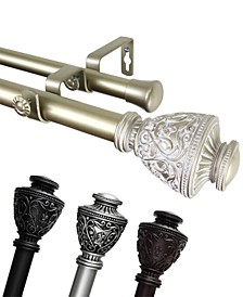 Veda 1" Decorative Double Curtain Rod Collection