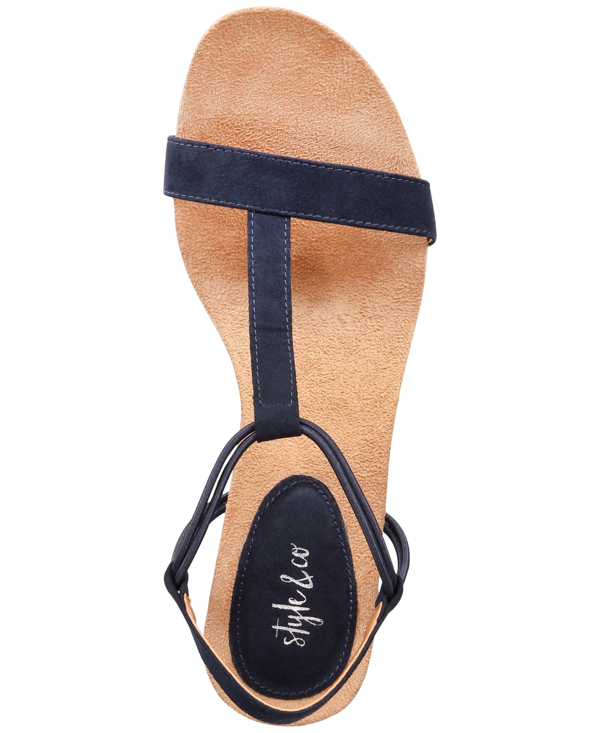 Style & Co Mulan Wedge Sandals, Created For Macy's Women's Shoes In Navy