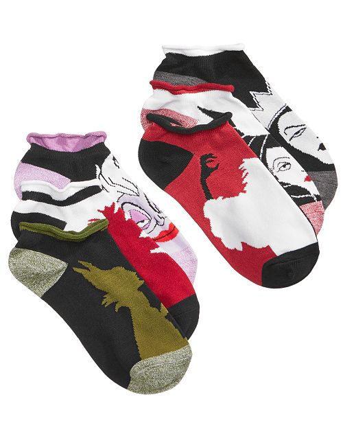 Disney Women's 6Pk. Assorted Villains NoShow Socks & Reviews Handbags & Accessories Macy's