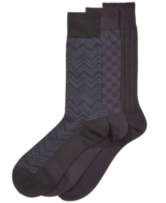 Perry Ellis Men's 3-Pk. Microfiber Patterned Socks