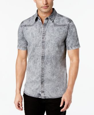 guess men's western denim shirt