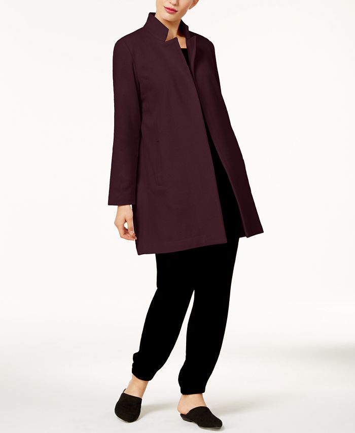 Eileen Fisher Wool Blend Notch Collar Long Coat Created for
