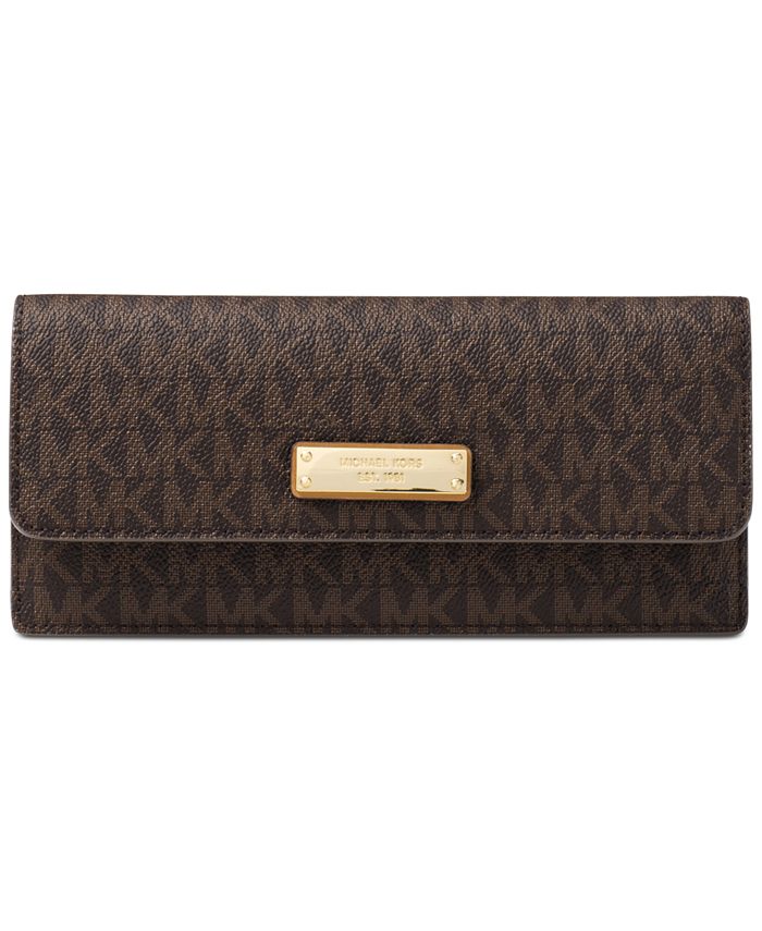 Michael kors flat wallet leather store