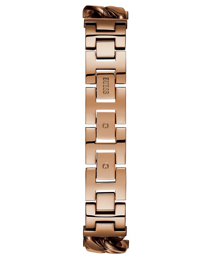 GUESS Women's Rose Gold-Tone Stainless Steel Chain Bracelet Watch ...