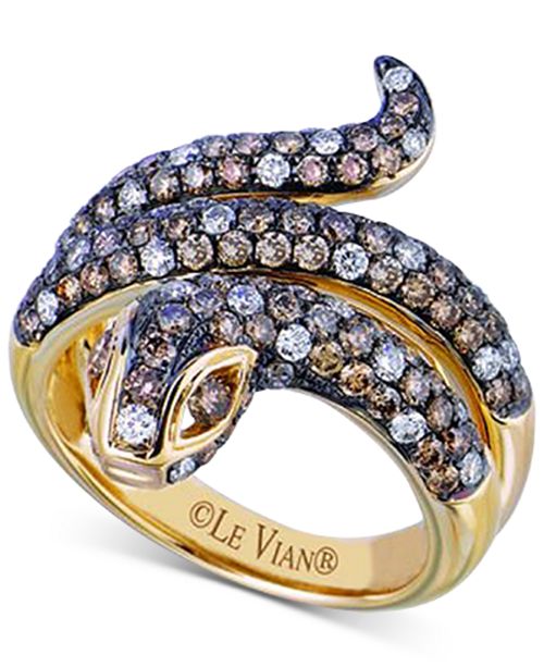 Le Vian Diamond Snake Coil Ring (2 ct. t.w.) in 14k Gold & Reviews Rings Jewelry & Watches