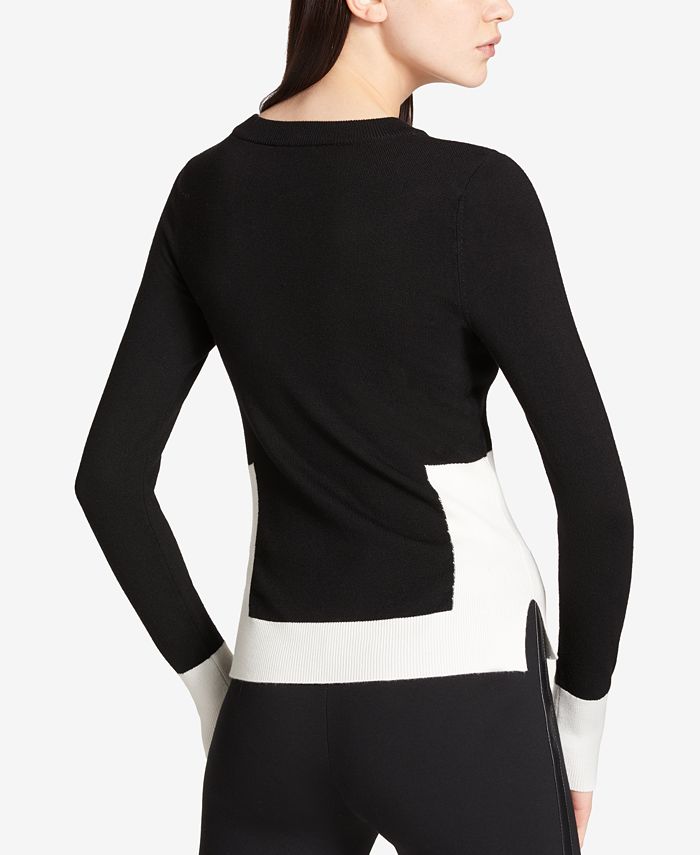 DKNY Womens Colorblocked Knit Sweater main image 0