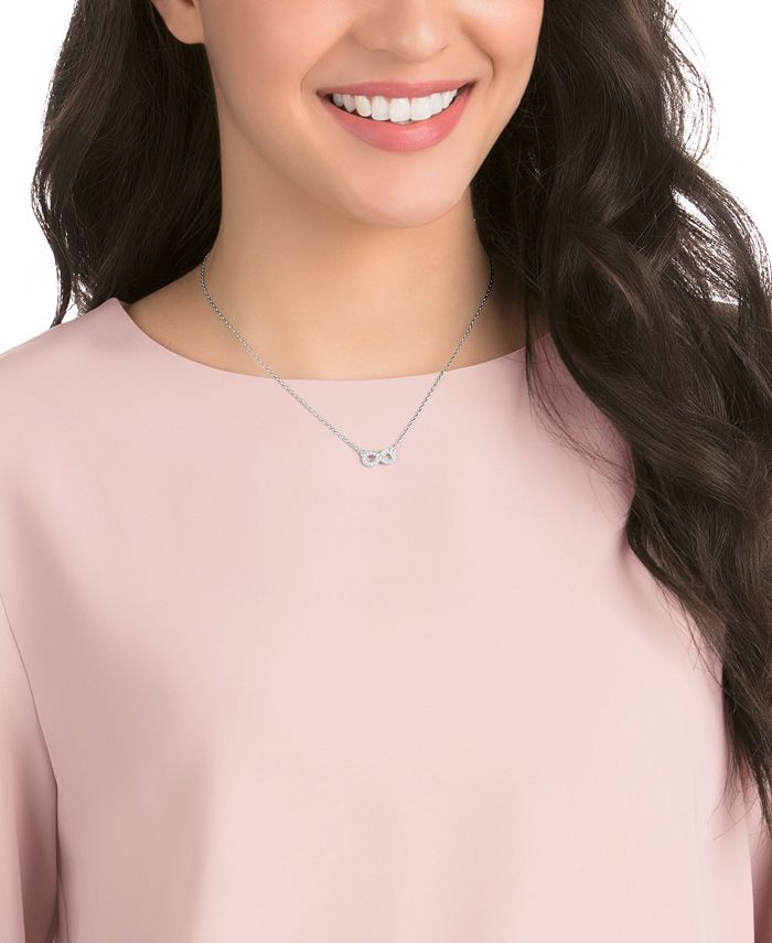 Sterling Silver Infinity Pendant Necklace with Crystals from Swarovski