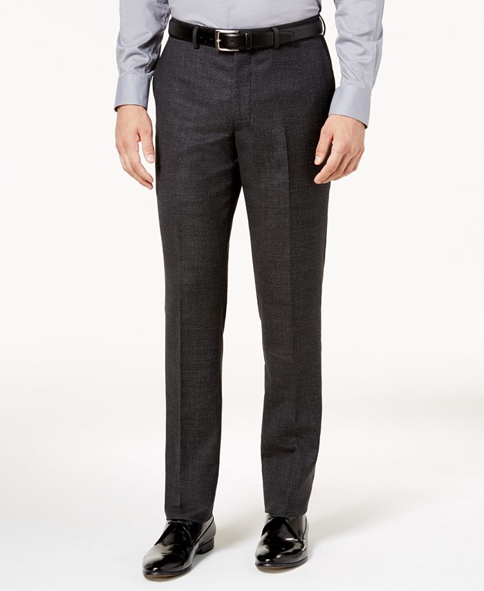 DKNY Men's Slim-Fit Black and Gray Mini Check Wool Suit - Macy's