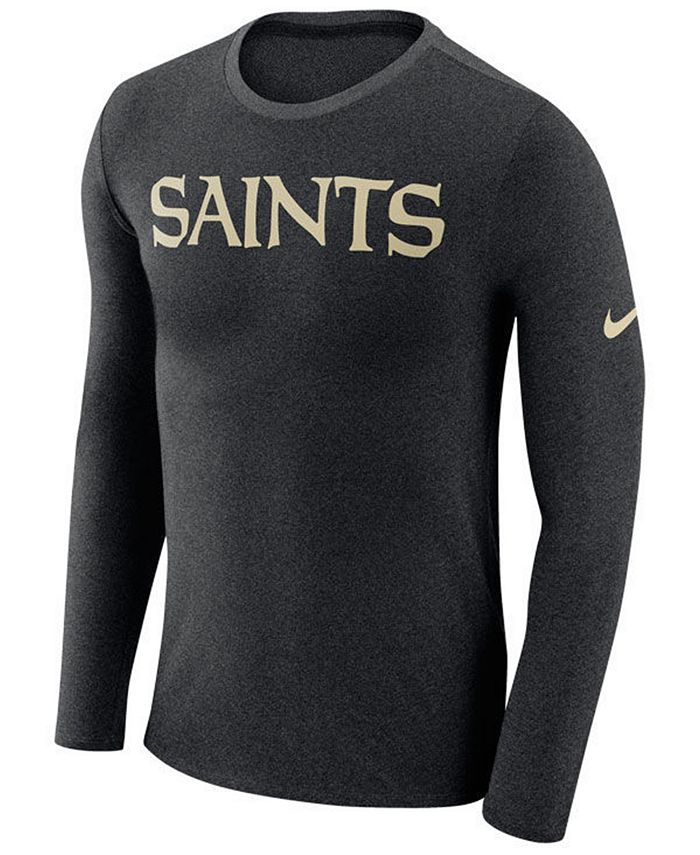 Nike Men's New Orleans Saints Marled Wordmark Long Sleeve T-Shirt ...