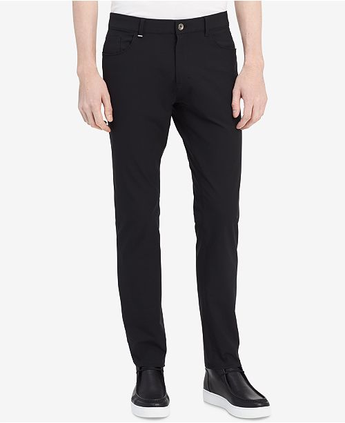 Calvin Klein Men's Infinite Tech 5-Pocket Slim-Fit Pants - Pants - Men ...