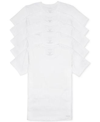 Calvin Klein Men's 5-Pk. Cotton Classics Crew Neck Undershirts, Created for  Macy's & Reviews - Underwear & Socks - Men - Macy's