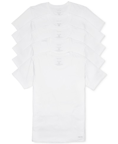 Calvin Klein Men\'s 5-Pk. Cotton Classics Crew Neck Undershirts, Created for  Macy\'s - Macy\'s