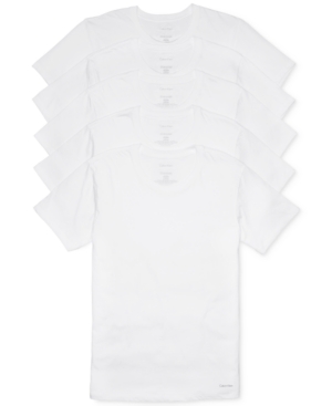 Calvin Klein Men's 5-Pk Cotton Classics Crew Neck Undershirts Created for Macy's