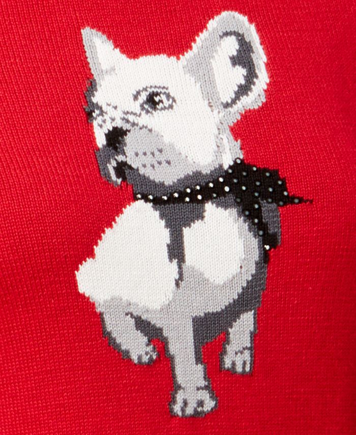 Charter Club Petite Dog Graphic Sweater, Created for Macy's & Reviews ...