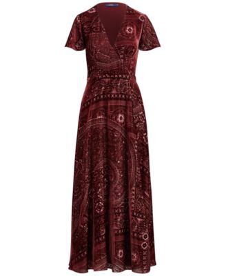 ralph lauren red velvet dress