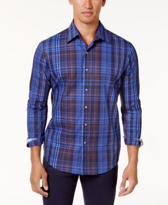 Tasso Elba - Men's Minuto Rustic Plaid Long-Sleeve Shirt