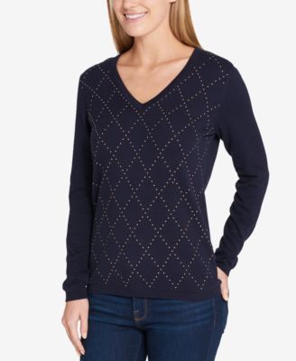 Tommy Hilfiger - Studded Argyle Sweater