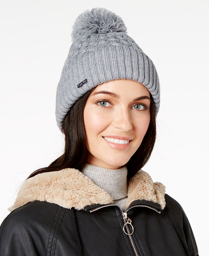 Calvin Klein Honeycomb Cable-Knit Beanie - Macy's