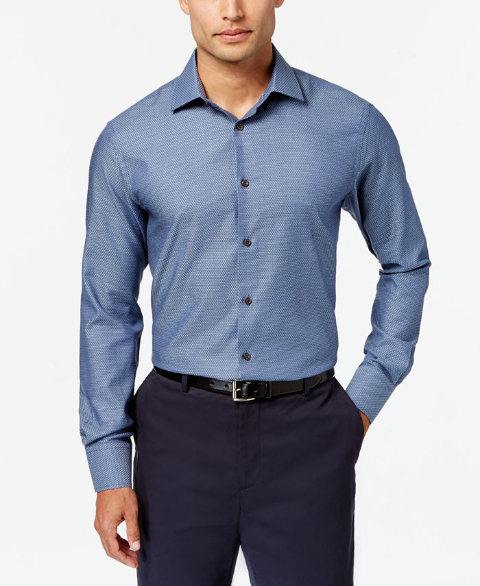 Tallia Men's Slim-Fit Tonal Mini Dot-Print Dress Shirt - Macy's