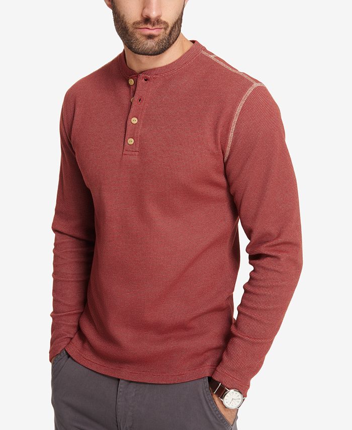Weatherproof Mens Textured Jersey Knit Henley Shirt 