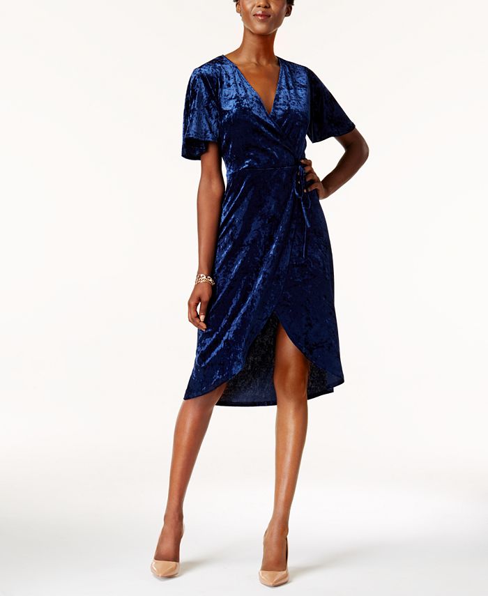Monteau Petite Velvet Faux Wrap Dress Created for Macy s Macy s