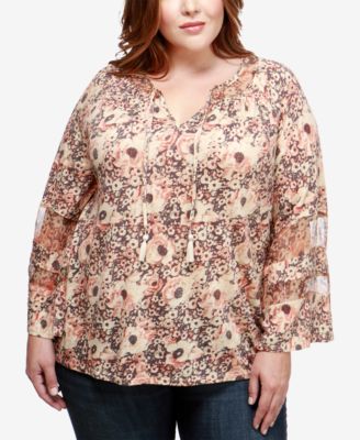 macys plus size lucky brand tops
