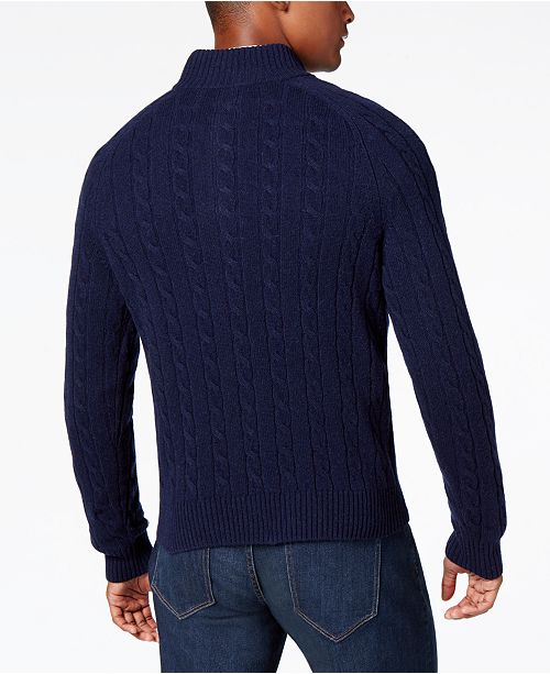 Brooks Brothers Men's Quarter-Zip Cable Knit Sweater - Sweaters - Men ...