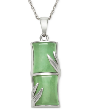 image of Dyed Jade Pendant Necklace in Sterling Silver