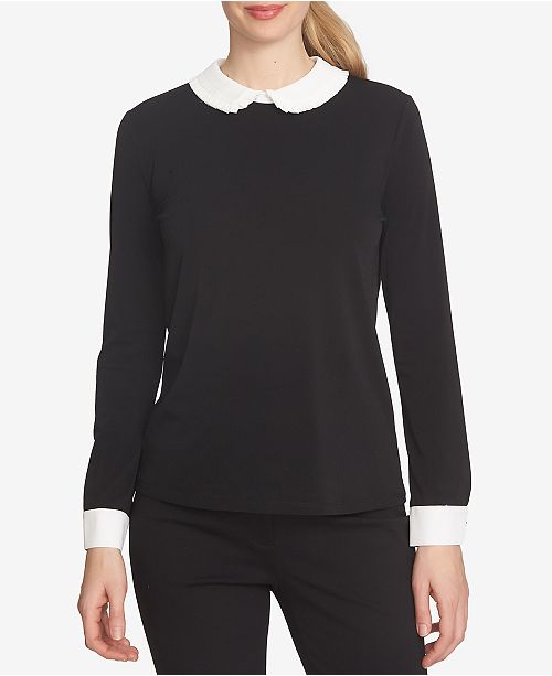 Get Wallpaper Cece Colorblocked Peter Pan Collar Blouse Reviews Tops Women Desktop Wallpaper Free