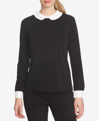 colorblocked collared blouse