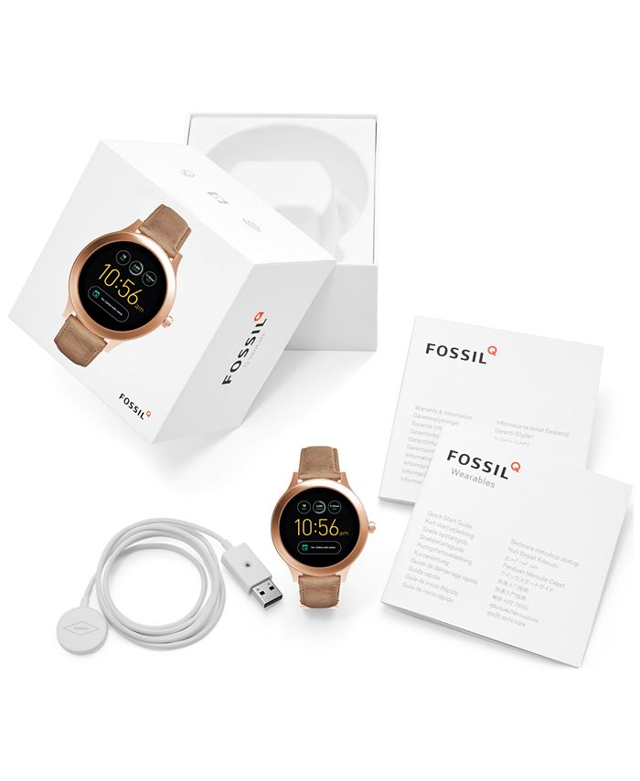 Fossil Q Women's Venture Gen 3 Light Brown Leather Strap Touchscreen Smart Watch 42mm & Reviews