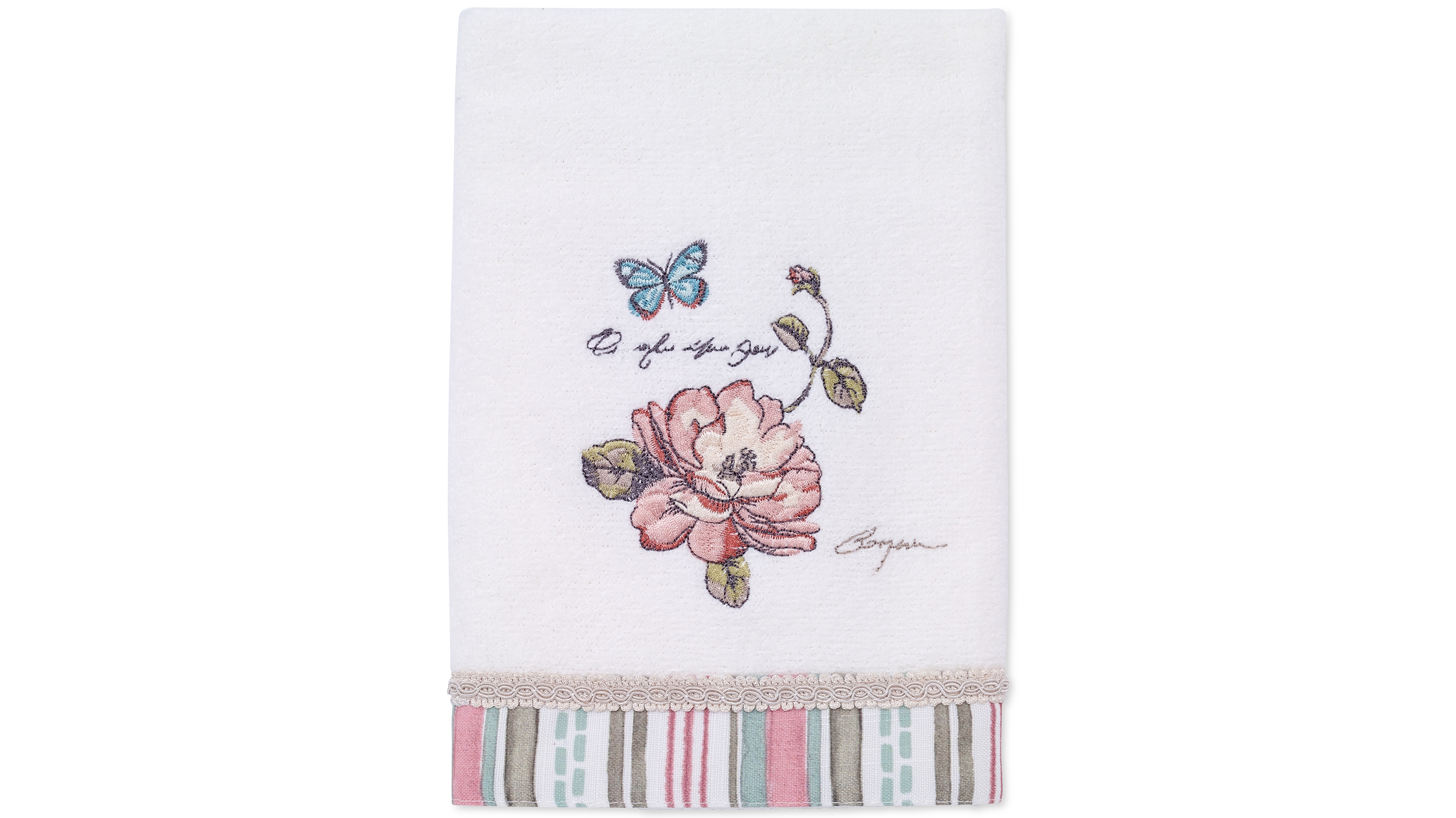 Avanti Butterfly Garden Ceramic Hand Towel, 16" x 30"