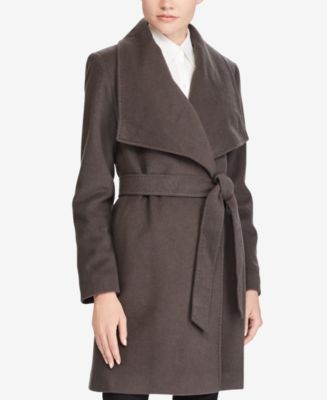 Lauren Ralph Lauren A-Line Wool-Cashmere Blend Wrap Coat - Coats ...