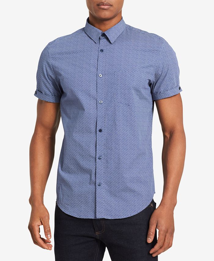 Calvin Klein Men's Micro Line Print Shirt & Reviews - Casual Button ...