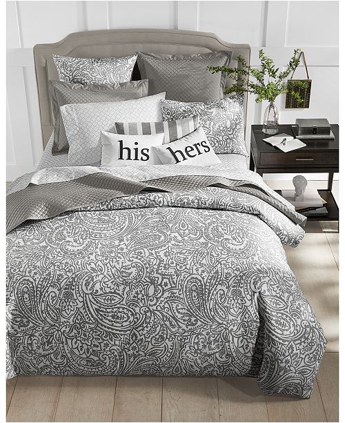 Charter Club Stone Paisley 300 Thread Count 3 Pc Duvet Cover Sets